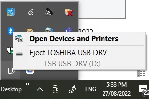 Eject USB Thumb Drives in Windows before physically removing