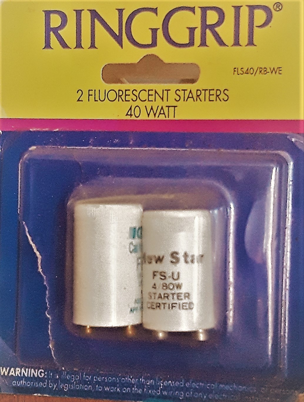 Packet with 2 flourescent light starters
