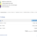 Sample shopping trolley purchasing 3-year great value domain and web hosting.